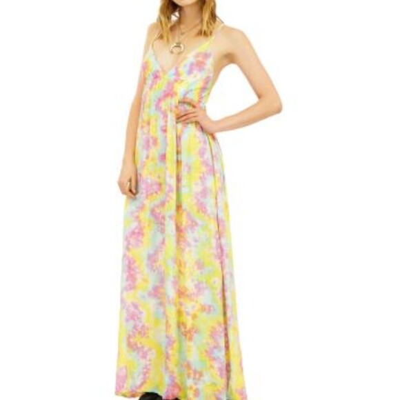 NWT Tiare Hawaii Gracie Tie Dye Maxi Dress Beachwear Cover UpOS One Size